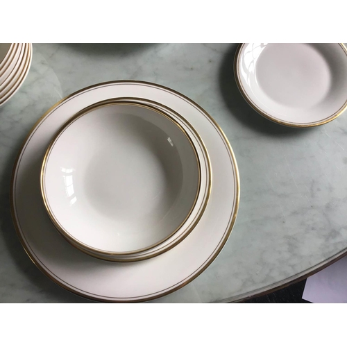 234 - DINNER SERVICE, English fine bone china, Royal Doulton 'gold concorde', twelve place, six piece sett... 