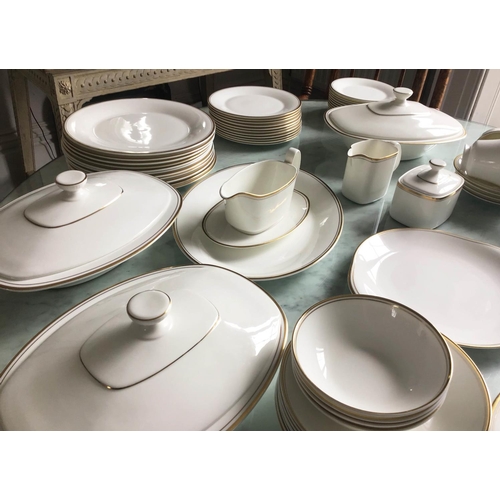 234 - DINNER SERVICE, English fine bone china, Royal Doulton 'gold concorde', twelve place, six piece sett... 