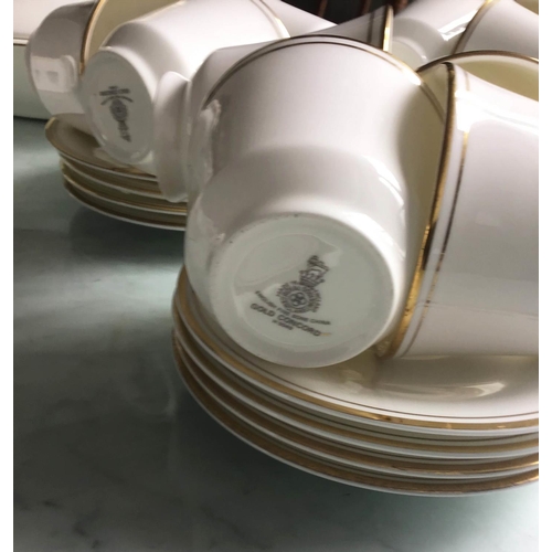 234 - DINNER SERVICE, English fine bone china, Royal Doulton 'gold concorde', twelve place, six piece sett... 