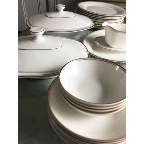 234 - DINNER SERVICE, English fine bone china, Royal Doulton 'gold concorde', twelve place, six piece sett... 