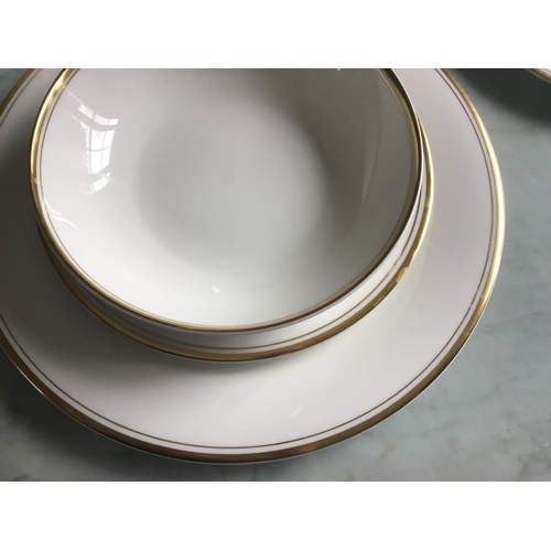 234 - DINNER SERVICE, English fine bone china, Royal Doulton 'gold concorde', twelve place, six piece sett... 