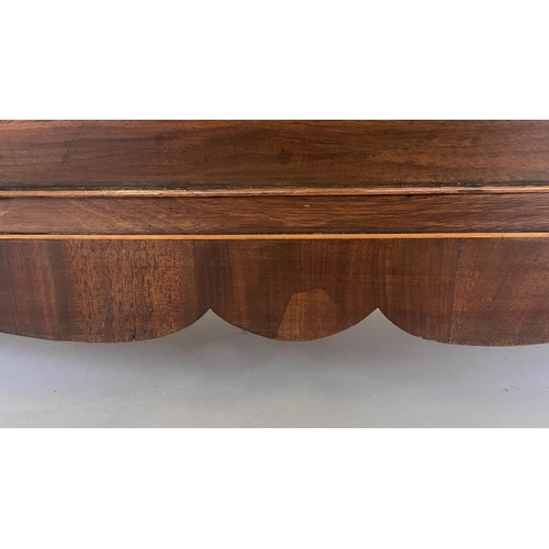 213 - HALL CHEST, George III figured mahogany and boxwood line inlaid of adapted shallow proportions with ... 