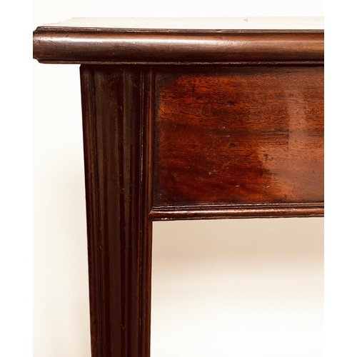 215 - HALL TABLE, George III mahogany, of adapted shallow proportions with short frieze drawer, 73cm H x 8... 