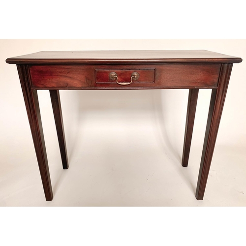 215 - HALL TABLE, George III mahogany, of adapted shallow proportions with short frieze drawer, 73cm H x 8... 