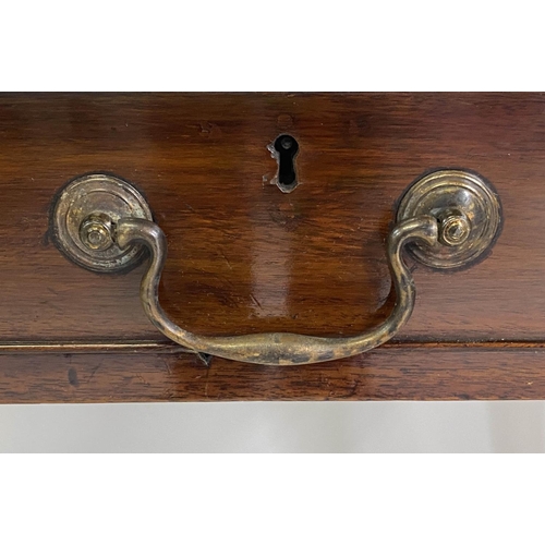 218 - WRITING TABLE, George III figured mahogany, with full width frieze drawer, 83cm x 47cm x 72cm H.