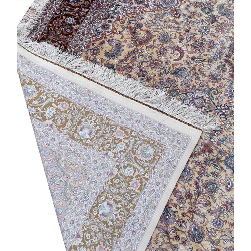 107 - PART SILK ISPHAHAN DESIGN CARPET, 295cm x 190cm.