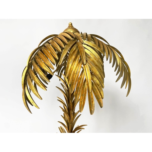 189 - PALM TREE LAMP, 1920s style gilt metal palm tree form, 160cm H.