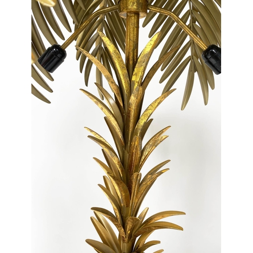 189 - PALM TREE LAMP, 1920s style gilt metal palm tree form, 160cm H.