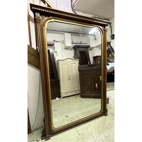 276 - CHARLES NOSOTTI OVERMANTLE MIRROR, Victorian walnut and parcel gilt, circa 1870, stamped C. Nosotti ... 