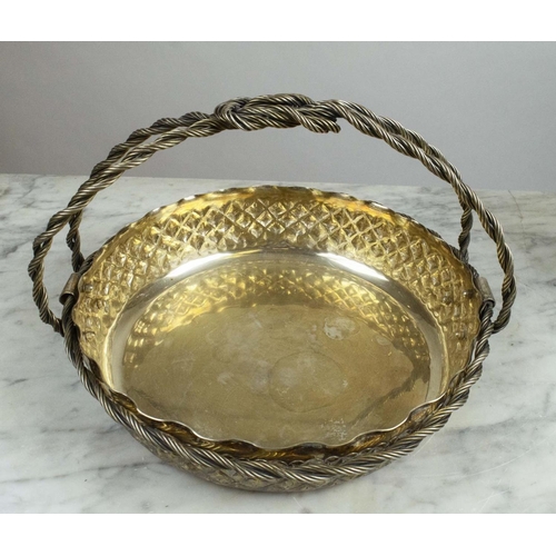 15 - WINE COOLER, Regency style, silver plate and an embossed fruit basket along with six Garrard and Co ... 