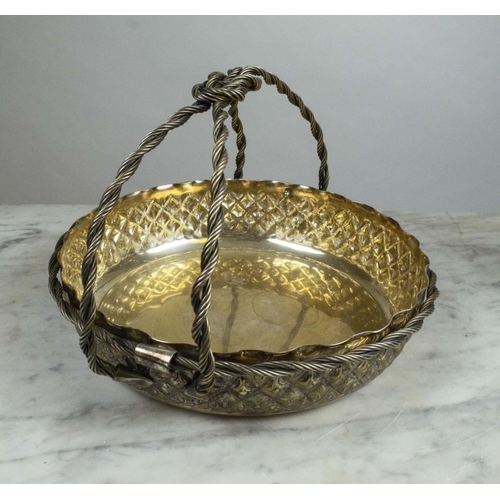 15 - WINE COOLER, Regency style, silver plate and an embossed fruit basket along with six Garrard and Co ... 