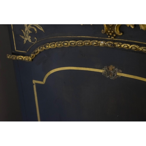 270 - PIER CABINET, Victorian ebonised, brass mounted and inlaid with glazed door enclosing velvet lined i... 