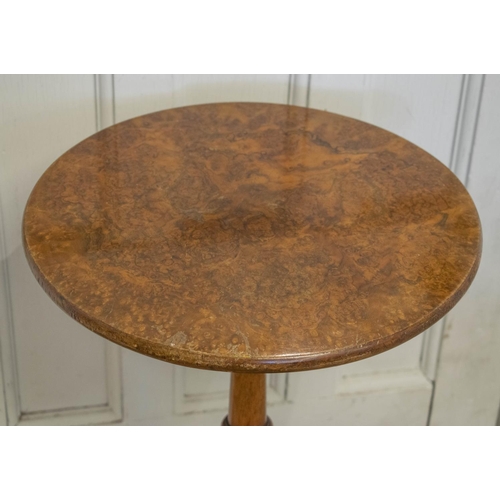 271 - OCCASIONAL TABLE, Victorian walnut and burr walnut circa 1850 with circular top, 66cm H x 40cm and a... 