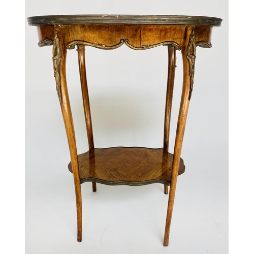 113 - LAMP TABLE, late 19th/early 20th century French rosewood, walnut, marquetry and gilt metal mounted w... 