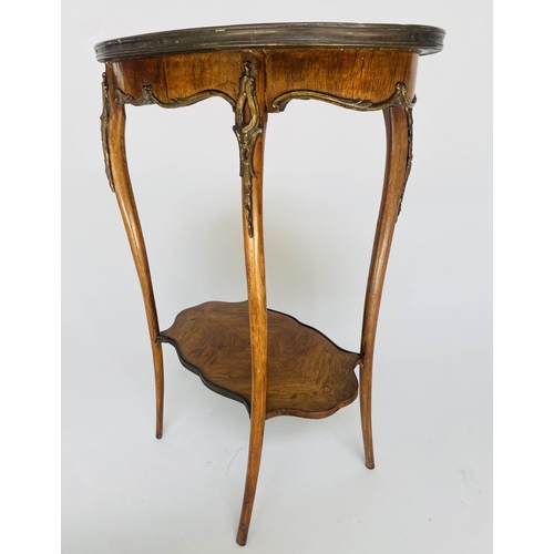 113 - LAMP TABLE, late 19th/early 20th century French rosewood, walnut, marquetry and gilt metal mounted w... 