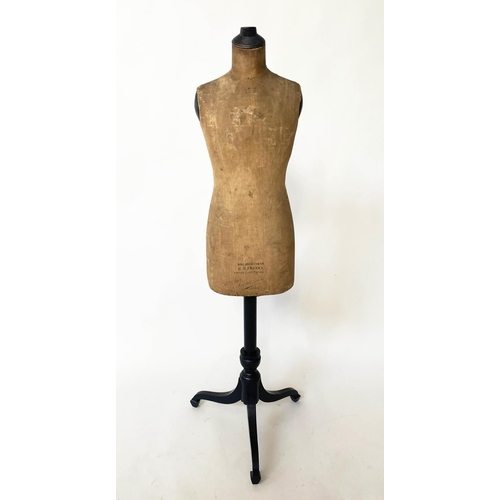 121 - MANNEQUIN, 1920s French 'Buste Girard' Paris for RD Franks of London on ebonised stand, 147cm H.