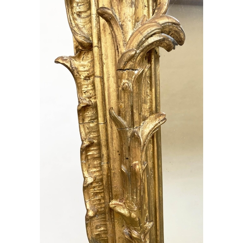 124 - OVERMANTEL, 19th century giltwood and gilt composition with cornucopia crest and allover foliate and... 