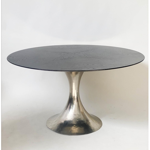 355 - JULIAN CHICHESTER DAKOTA TABLE, circular radically veneered coromandel, on spun support, 150cm W x 7... 