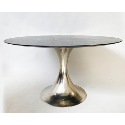 355 - JULIAN CHICHESTER DAKOTA TABLE, circular radically veneered coromandel, on spun support, 150cm W x 7... 