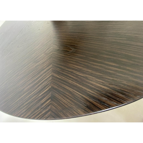 355 - JULIAN CHICHESTER DAKOTA TABLE, circular radically veneered coromandel, on spun support, 150cm W x 7... 