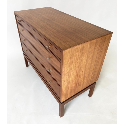 357 - CHEST, 1970s Danish teak, with four long drawers, 89cm W x 43cm D x 74cm H.