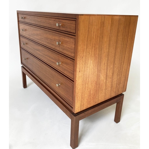 357 - CHEST, 1970s Danish teak, with four long drawers, 89cm W x 43cm D x 74cm H.