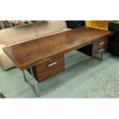 362 - ATTRIBUTED TO GORDON RUSSELL GR1 DESK BY TREVOR CHINN AND RAY LEIGH, 213cm x 90.5cm x 73cm, vintage ... 