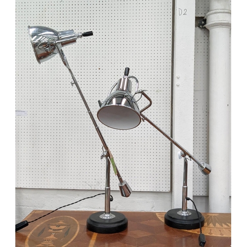 365 - COUNTERPOISE DESK LAMPS, a pair, 87cm H at tallest. (2)