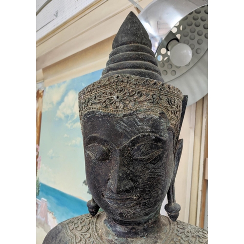 368 - CONTEMPORARY SCHOOL BRONZE BUDDHA, 182cm H.