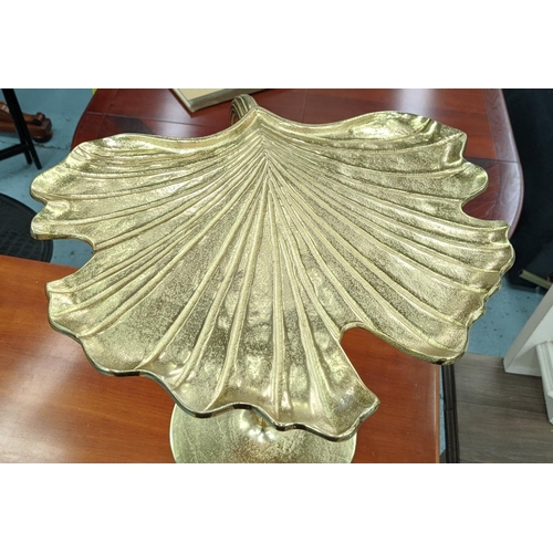 376 - GINKCO LEAF SIDE TABLE, 1970s Italian style, gilt metal, 41cm x 55cm H.