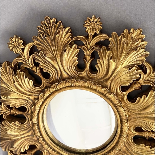 401 - CONVEX WALL MIRRORS, set of nine, 30cm at largest, Regency style, various sizes. (9)