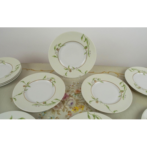 465 - PHILIPPE DESHOULIERES DESIGN LIMOGES PLATES, a set of ten, 24cm D. (10)