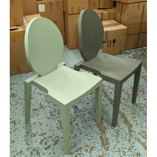 487 - TOG JOA SEKOYA CHAIRS BY PHILIPPE STARCK, a set of two, one grey, one light green, 40cm H W x 8cm H.... 