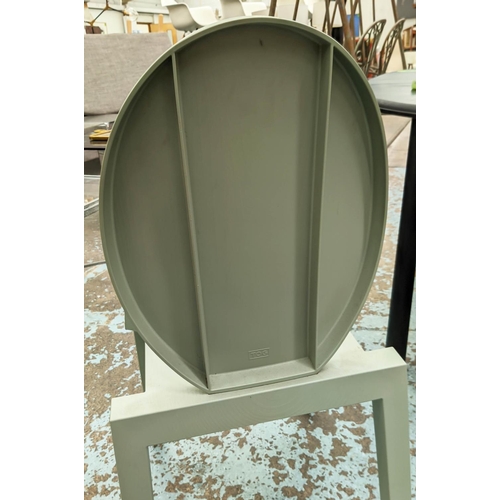 487 - TOG JOA SEKOYA CHAIRS BY PHILIPPE STARCK, a set of two, one grey, one light green, 40cm H W x 8cm H.... 