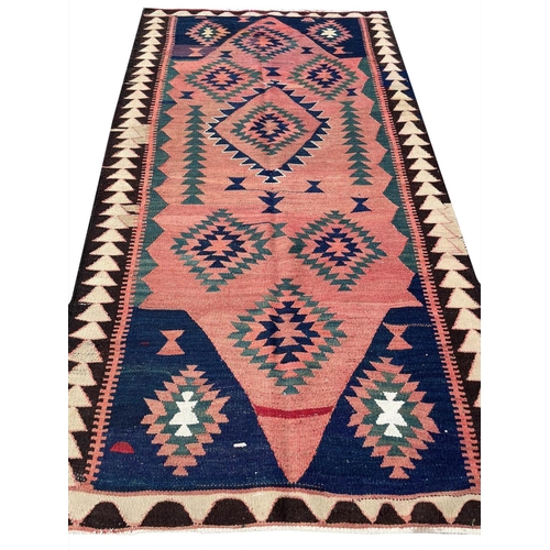 93 - ANTIQUE PERSIAN KILIM, 246cm x 140cm.