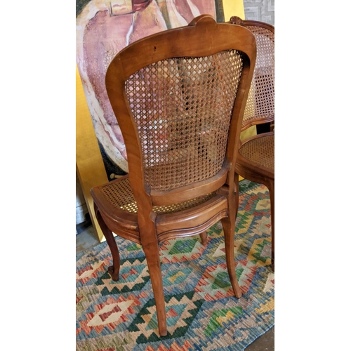 283 - DINING CHAIRS, a set of six, Louis XV style caned, each 50cm W x 98cm H. (6)