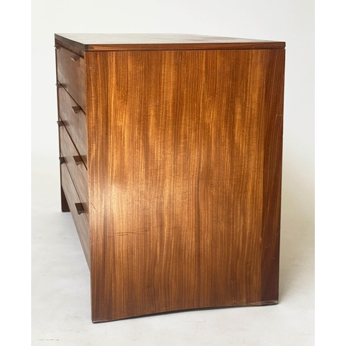 351 - CHEST, 1970s Danish teak with four long drawers, solid rosewood handles and recessed plinth, 99cm W ... 