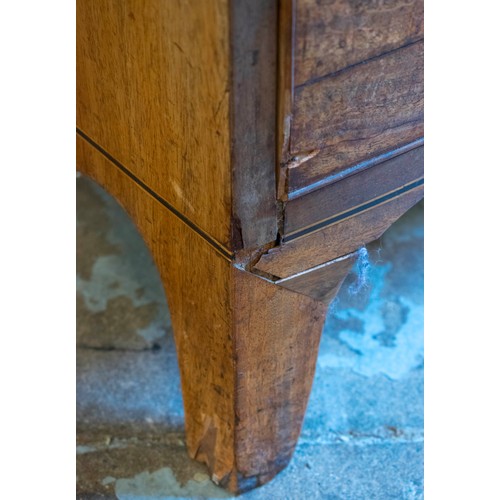 177 - BOWFRONT CHEST, George III mahogany and line inlaid of four drawers, 92cm H x 103cm x 50cm.