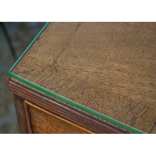 177 - BOWFRONT CHEST, George III mahogany and line inlaid of four drawers, 92cm H x 103cm x 50cm.