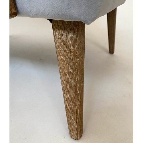 354 - NORDIC STYLE ARMCHAIR, 63cm H, lime oak framed and silvery grey velvet upholstered.