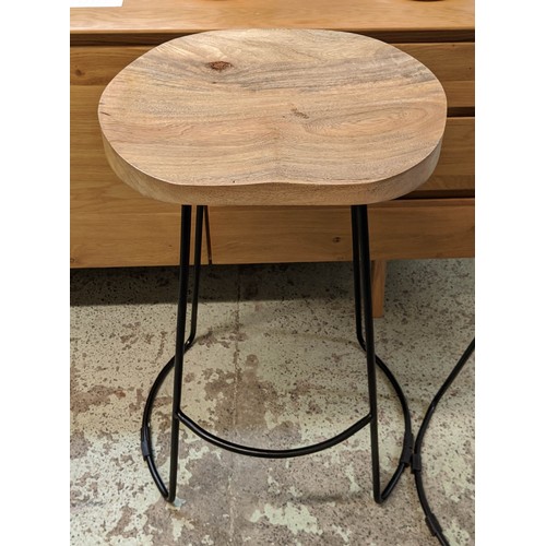 480 - BAR STOOLS, a pair, contemporary design, 71cm H. (2)