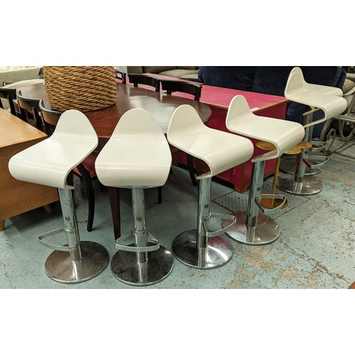 485 - ALLERMUITR SURF BAR STOOLS, a set of six, 94cm H. (6)