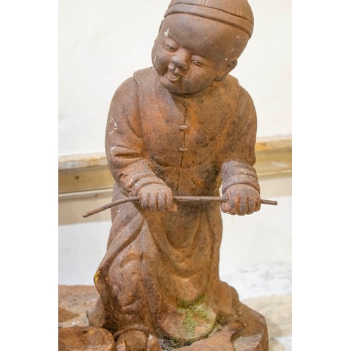 296 - FIGURE GROUP, 19th century Chinese cast iron, depiciting children, largest section, 39cm H, 43cm W, ... 