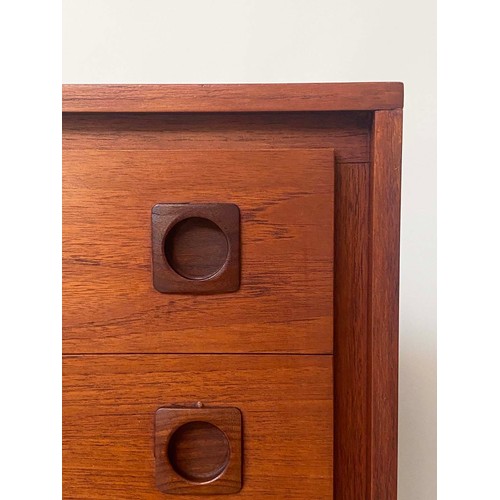 360 - CHEST, 1970s Danish teak, with five long drawers and recessed rosewood handles, 76cm x 43cm x 106cm ... 