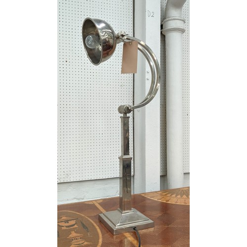 363 - DESK LAMP, art deco style, polished metal, 90cm H.