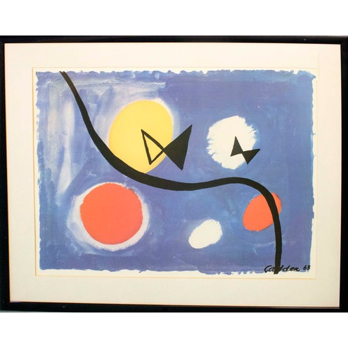 ALEXANDER CALDER (1898-1976), 'Hovering Bow Ties - 1963', offset lithograph, 59cm x 79cm, signature within plate, framed.