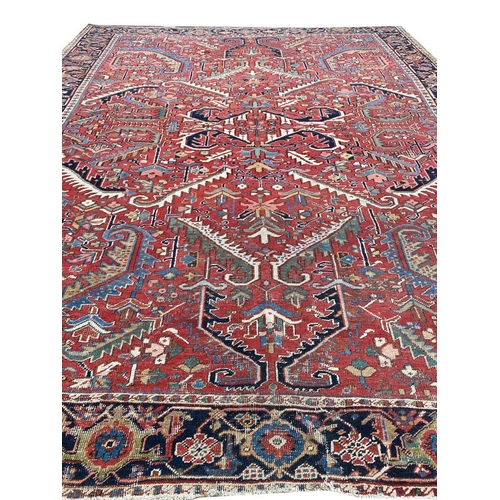 92 - ANTIQUE HERIZ CARPET, 360cm x 275cm.