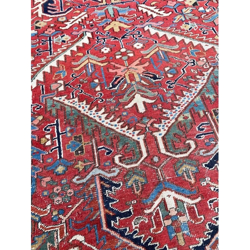 92 - ANTIQUE HERIZ CARPET, 360cm x 275cm.