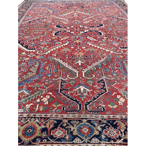 92 - ANTIQUE HERIZ CARPET, 360cm x 275cm.