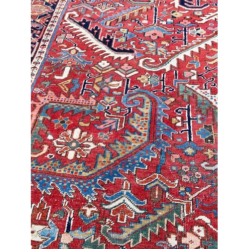 92 - ANTIQUE HERIZ CARPET, 360cm x 275cm.